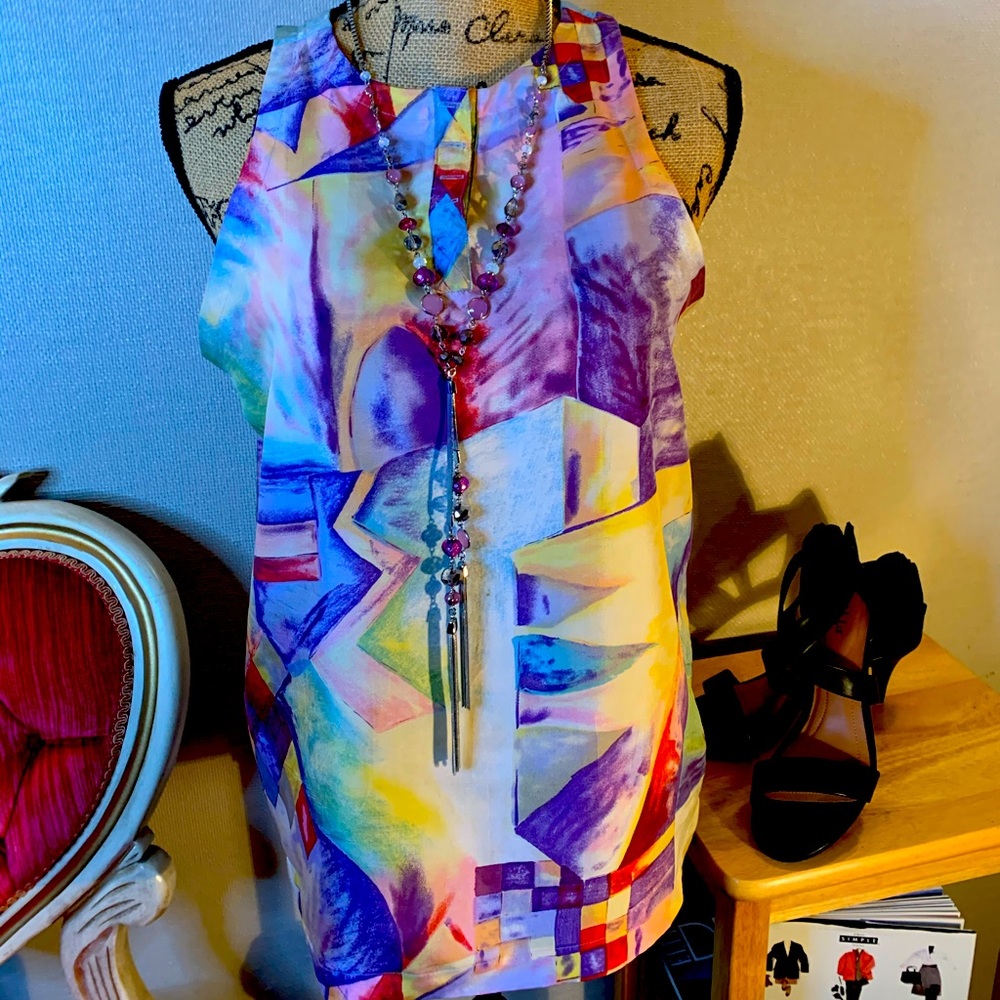The Limited 💜💛💖 Silk high-cut blouse